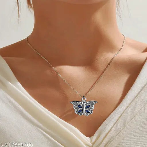 Thrillz Butterfly Pendant For Girls Gold Chain Necklace Pendant For Women Gift Jewellery