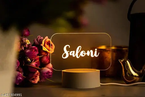 Personalized Name LED Night Table Lamp (White Base)| Gifts for Men Women | Customized Gifts for Christmas Secret Santa Happy New Year Men Women Husband Wife Girlfriend Boyfriend Office Colleagues