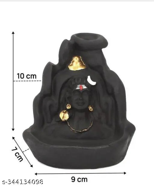 Handcrafted Lord Adiyogi,  Mahadev, Shiv Adi Shankara | Backflow Cone Incense Holder | Adiyogi Smoke Fountain | Shiv Decorative Showpiece with 30 Free Smoke Backflow Incense Cone