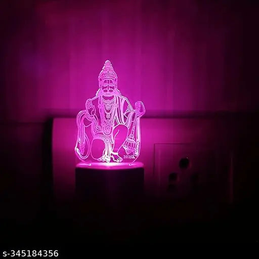 Diona Hanuman LED Night Lamp 3D Illusion Multi Color changing night light for festival gift,bed room, kids room, temple, office portable night lamp