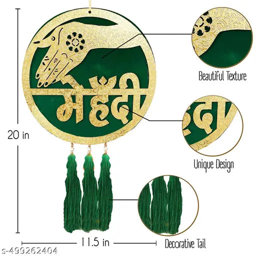 Mehndi Decorations Items | Mehndi Door Board For Home Decorations - Wedding Decorations Board | Mehndi Theme Door Board For Party Celebration