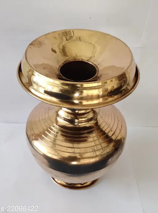 Brass Kalash for Pooja – Heavy Weight Mangal Ghat (23 cm) | Traditional Temple Kalash