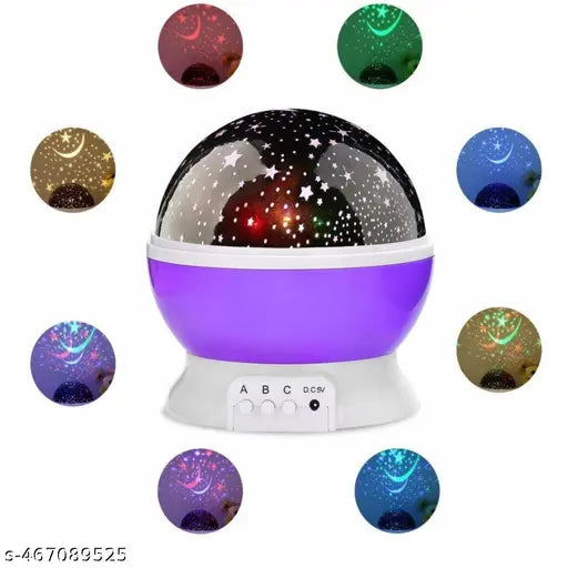 Star Master Rotating 360 Degree Moon Night Light Lamp Projector With Colors And Usb Cable,Lamp For Kids Room Night Bulb pack of 1