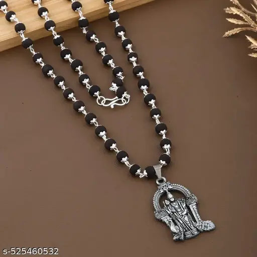Karungali Mala with Divine Lord Murugan Pendant – Spiritual Protection Chain