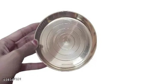 Sanskaari |  Brass Stand For Shivling Without Shivling with Brass Thali | Brass Pooja Plate Thali with Shivling Stand and Abhishek Lota Brass Kalash / Shivling Stand shiva lingam stand / shivling kalash stand Without Shivling / Brass Puja Bhog Thali 12 Cm