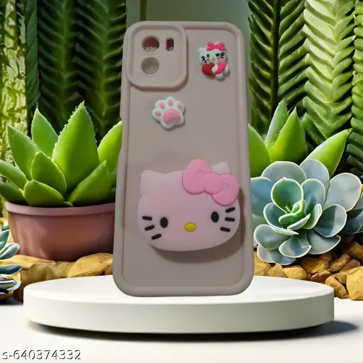 Redmi 9c Redmi 9 4g latest labubo cartoon cover soft silicone cover edge bumper camera protection Cover with Pop stand case cover peach colour