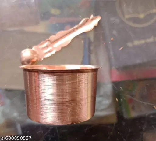 Copper Puja Panch Patra with Achmani Pali for Puja Purpose