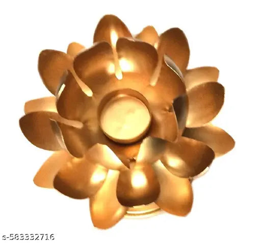 Radiant Lotus Glow T-Light Stand