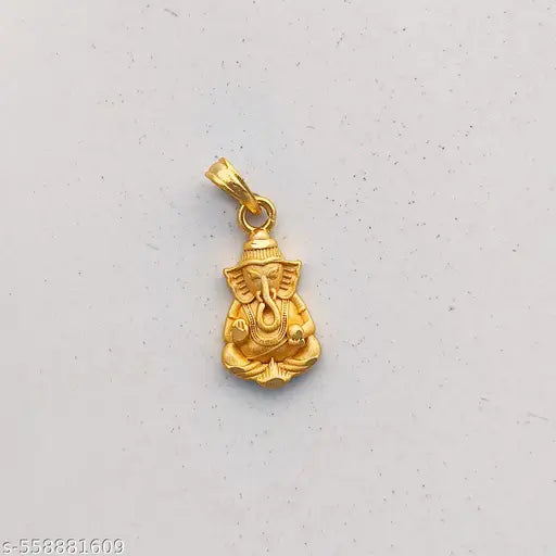 Gold-Plated Lord Ganesha Pendant | Spiritual Religious Jewellery for Men & Women