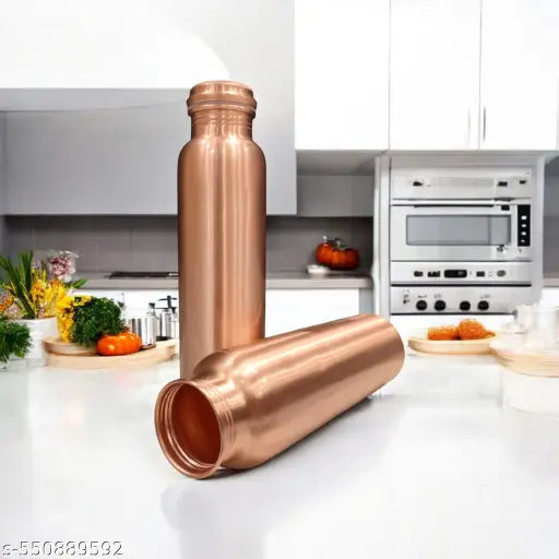 Vague Venture Plain 100% Pure Copper (900mL) BPA Free, Rust & Leak Proof Copper Bottle, for Office, Yoga, Home, Gym, Travel, Ayurveda Inspired Copper Bottle (Pack 1)
