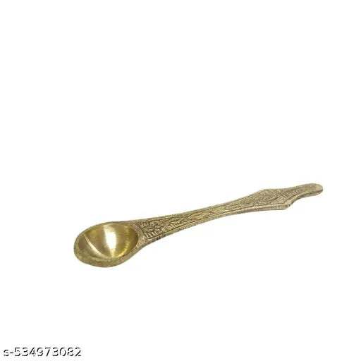 HARIDWAR TRENDS Brass Puja Kalash Brass Lota Pure Golden Brass Lota with spoon (golden) Kalash Lota for Festival Puja