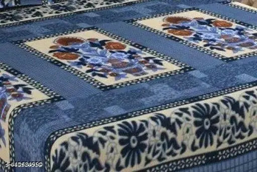 WOOLLEN DOUBLE BEDSHEET//WARM BEDSHEET FOR DOUBLE BED//BROWN WARM FLORAL BEDSHEET/ bedding set 1+2 with 2 pillow cover size 90*90