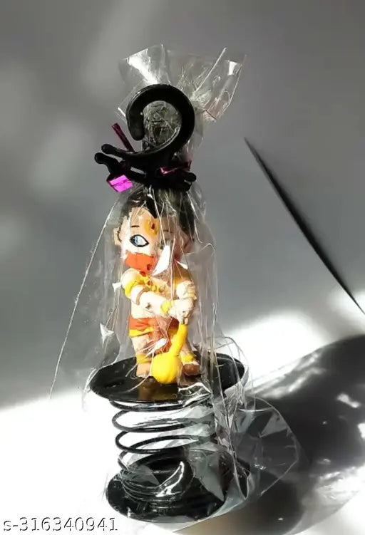 INDIACRAFT LORD HANUMAN WITH GADHA SPRING IDOL FOR CAR DASHBOARD.