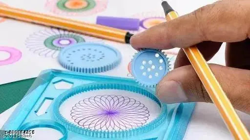 Craft Return Gift For Kids In Bulk / Designer Spirograph Geometric Ruler / Scale For Art & Craft (Pack of 6, Multicolor)