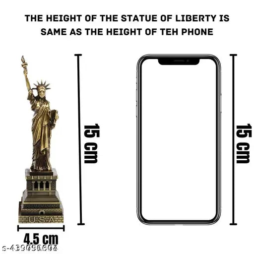9 Shades 1 Set (2 Pcs) world Famous Building(7 Wonders)"Statue of Liberty" & "Golden Gate Bridge"Metal Showpiece Antique Statue Miniature, Car Dashboard, kids room, mother day gift, gift for her/him, Table Centerpiece,Send-Off Gift,Souvenir,Gift from Fore