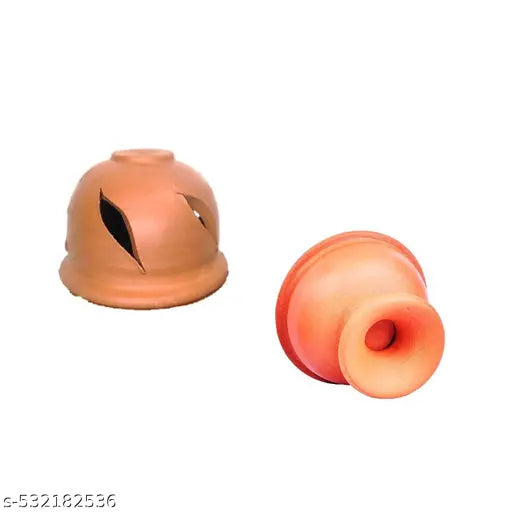 Our Rural clay diya with lid clay traditionalvilakku clay rural lamp pack of 2 set