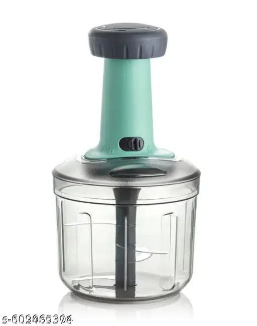 Quick & Easy Square 6 Blade Push Chopper Push N Chop Hand Press Vegetable Chopper with Easy Push and Close - 1000 Ml