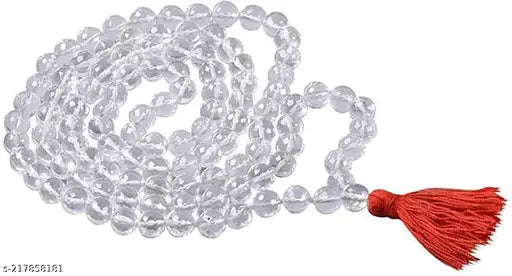 Haridwar Divine | Sphatik Jaap mala for Pooja & Wearing/Holding (108+1 Beads) (Astrology) Real Sphatik Japa mala For Mantra Jaap, Temple, Worship