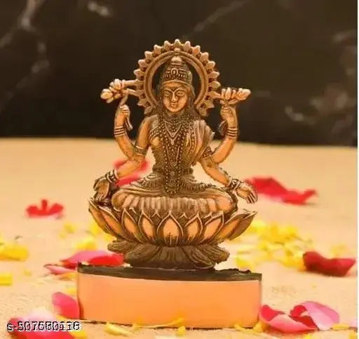 Shri Laxmi Mata Idol for Diwali Puja Laxmi Maa Murti for Puja tabel or Temple Ma Laxmi Idol 11cm copper)