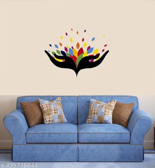 Multi Color Decorative Abstract Wall Sticker (47 cm x 60 cm)