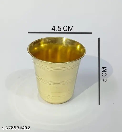 Brass thali & glass for bhog pooja samagri