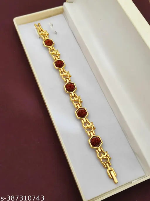NEW TREDITIONAL BRACELET FOR MEN (OM WITH RUDRAKASH)