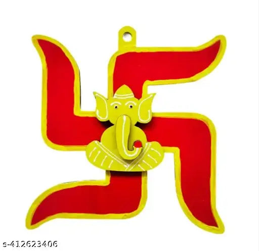 AADYA CREATION Swastik Special for Door Entrance,Vastu,Goodluck,Religious Symbols,Pooja,Fengshui,Nazar Battu,Evil Eye,Mandir,Gift,Decoration,Home and Wall Decor (Wood,5 x 5 inch) Pack of 1 unit