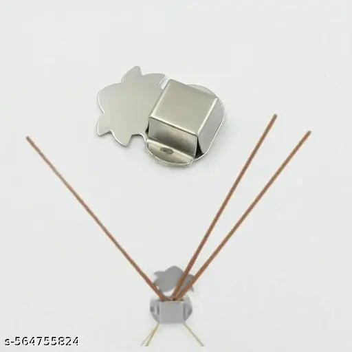 Incense Stick Holder for Home Agarbatti Holder for Wall Mounted Stand Self Adhesive Wall & Pooja Room, Temple, Office Agarbatti Stan Silver Small (Set of 6) (2.5 Inches)