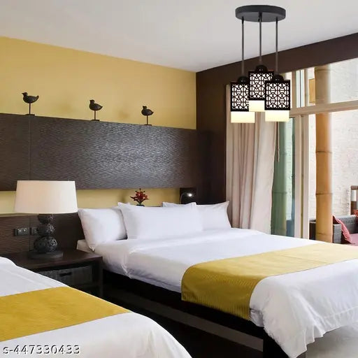 TrendyHouse Handcrafted Wooden Hanging Thali Lamp Rustic Elegance for Home Decor and Festive Celebrations 205