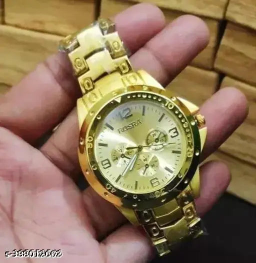 Men gold stainless steel Analog Watch