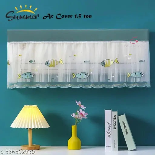 AC Cover 1.5 Ton Air Conditioning Dust Cover Folding Designer Ac Cover for Indoor Split Ac (97 x 33x 21.5 cm)