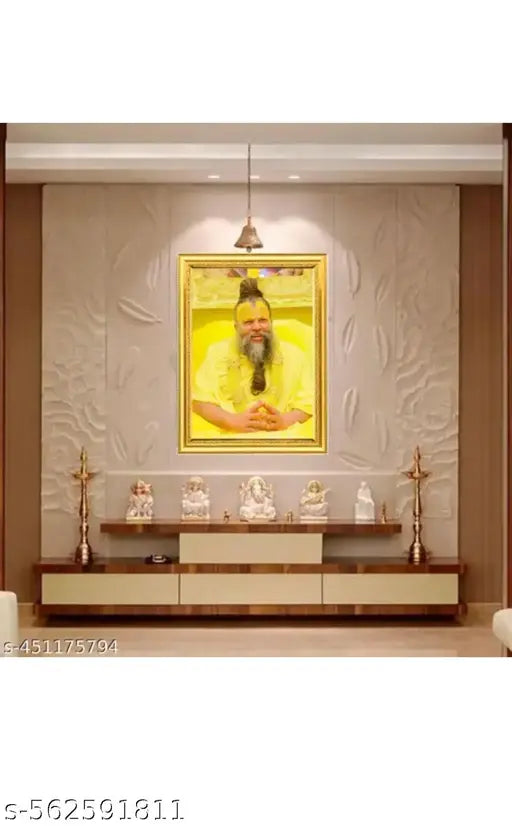 sant shri premananda ji maharaj ji golden photo frame 5x7 MINI FRAME