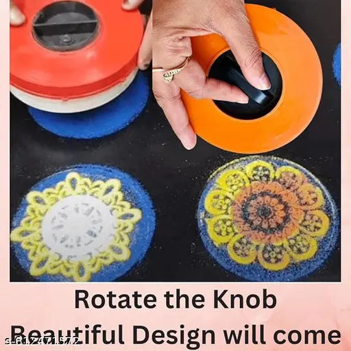 MYSTICAL Rangoli kit with 4-Inch Printed and Plain Jalis, Filter, and Set for Creative Art