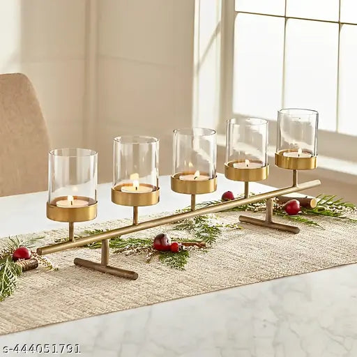 Deco Crafts - Metal Multi T light Holder with Borosil Glass for Home, Office & Gifting Purpose use !!! SHOP NOW !!!