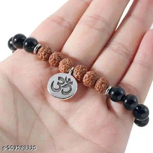Adjustable and Fashionable bracelet rudraksh bracelet om rudraksh with breads bracelet for girls and woman