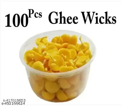 Cow Ghee Diya (100 Diyas) Cotton Wick for Puja and Special Occasions