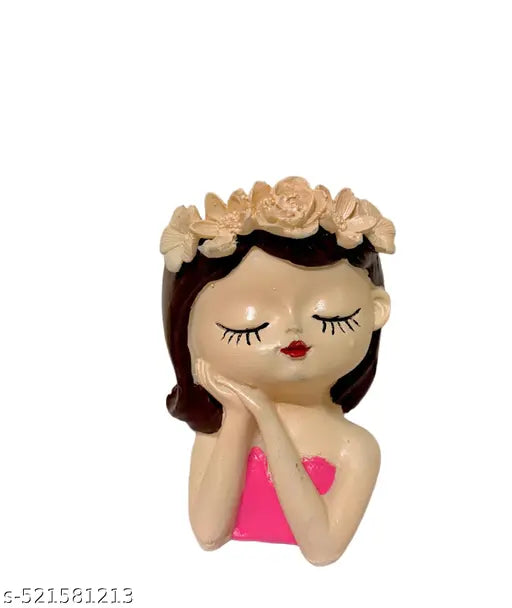 Miniature Decor Items - Cute Table Resin Showpiece Set for Home Decor Decorative Stylish Showpieces Figurines for Living Room Gifting Study Room Decoration Accessories (Sleepy Girl,