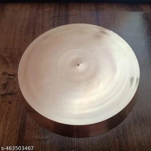 Srimaa Ventures Brass Handcrafted Pooja Thali Traditional Designed Pital Bhog Plate for Home, Office, Temple