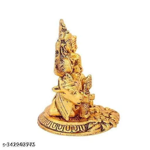 Haridwar Trends Shiv Parivar ki Murti, Shiv Parivar Murti, Shiv Parivar, Shiv Parivar Murti Handicraft metal shiv Parivar | shiva family with Kartik Ganesh home and office decor idol Idols & Figurines, Lord shiva and Parvati (9 x 8 x 12cm) sitting on Nand