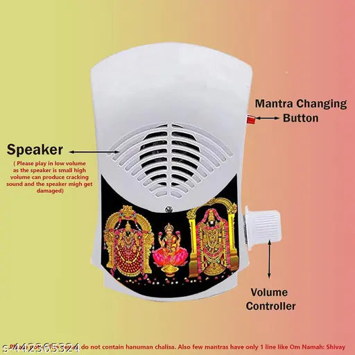 Electric Religious Continuous Mantra Chanting Bell Machine for Peace, Prosperity, Meditation Spiritual Devotional Mantras Pooja Chanting Bell Just Plug & Play (TAMIL)