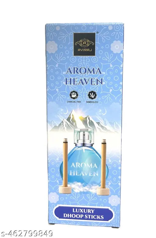 Aviraj Incense Dhoop Stick For Pooja I Dry Dhup Sticks Multi Fragrance Sandal (Chandan) ,Rose, Amber Gold, Aroma Heaven & Lavender Guggal (Guggul) Combo Pack Of 12 Box (12 X 10 Sticks) with Stand Bamboo less & Charcoal Free Dhoop Cone