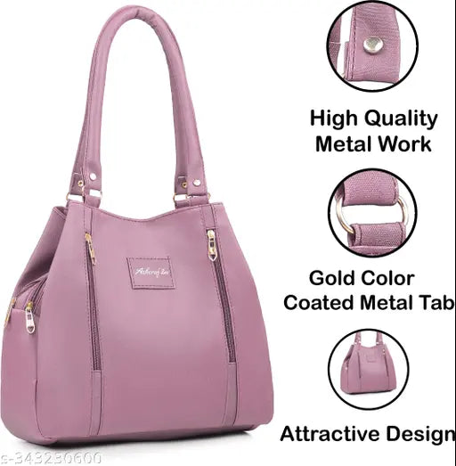 two zip handbags purple