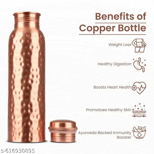 Copper bottle with Dimond cut design