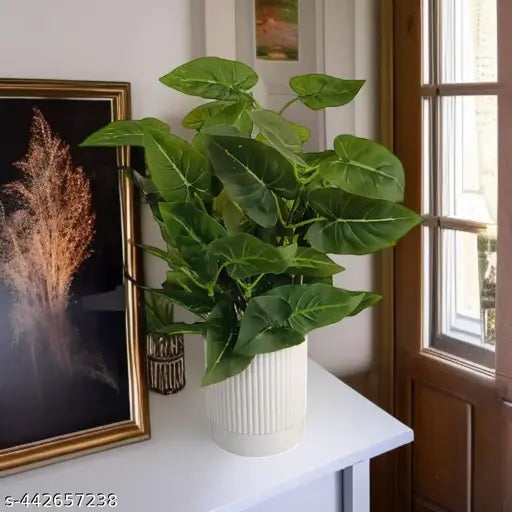 Artificial plant with White pot, realistic looking leaves 3