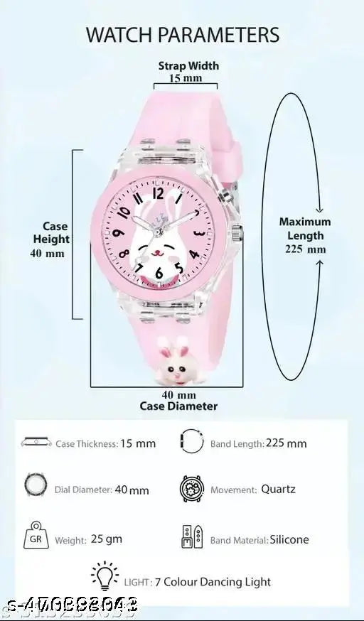 3D Printed Cartoon Printed Glowing LED Light Kids (Age:3-10 Years) Gift Analog Watch - For Boys & Girl
