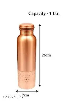 Half Hammerd Pure Copper, Copper+  COPPER BOTTLE, WATER BOTTLE,COPPER BOTTLE,  1000 ml Bottle PACK OF 1.
