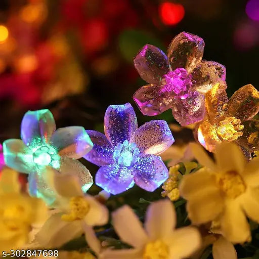 Silicon Flower Fairy String Light | Pack of 1 | Multi-Color LED Decorative Curtain Light, Soft Silicon Flower Design, Indoor/Outdoor Use | Ideal for Diwali, Christmas, Wedding, Party & Home Decoration