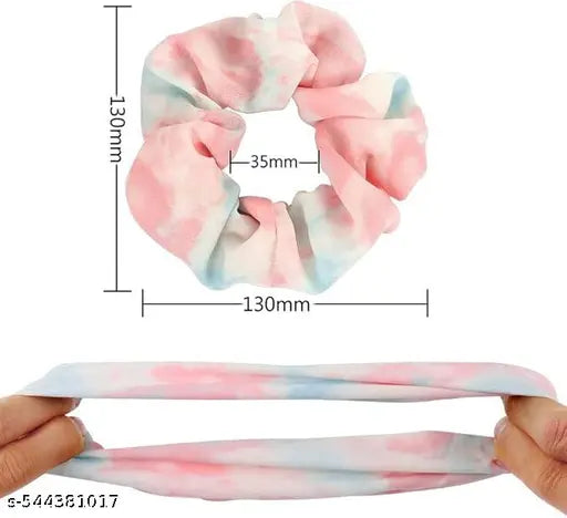 RN Trader 12 Pcs Chiffon Hair Bands Ponytail Ties Hair Scrunchies Flower Hair Scrunchies Girl Hair Accessory, Great for Casual and Party Dress