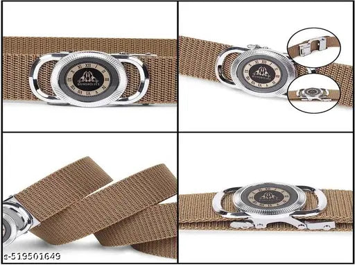 Men Casual, Formal, Party Black Nylon Belt