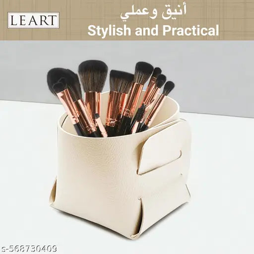 UNIBIC STORE PU Leather Decorative Storage Basket Simple for Creative Storage Boxe for Home ( WHITE)